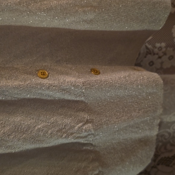 New Dana Buchman Women's XL Silver Metallic Lightweight Button-Up Cardigan - Picture 3 of 11